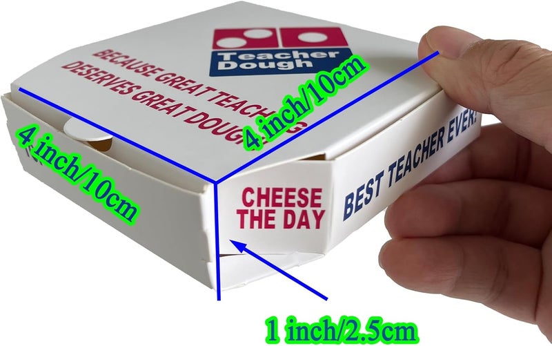 PHAWNGU 4-Pack Teacher Appreciation Gift Box – Funny “Teacher Dough” Pizza Cash or Card Holder – End of Year, Back to School Thank You Gift for Teachers from Parents, Students, PTO - Image 2